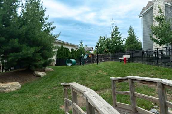 A wooden fence and gate in a backyard.