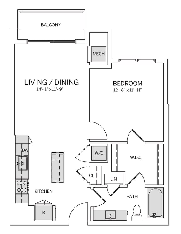 A10 Floor Plan at AVE Tampa Riverwalk, Tampa, Florida