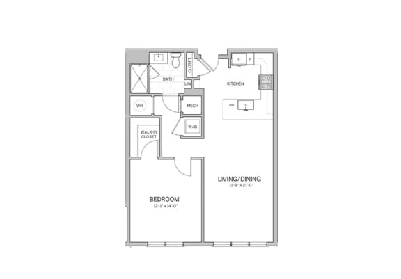 Floor Plan  1 Bedroom - a12 Floor Plan at AVE Blue Bell, Blue Bell, Pennsylvania