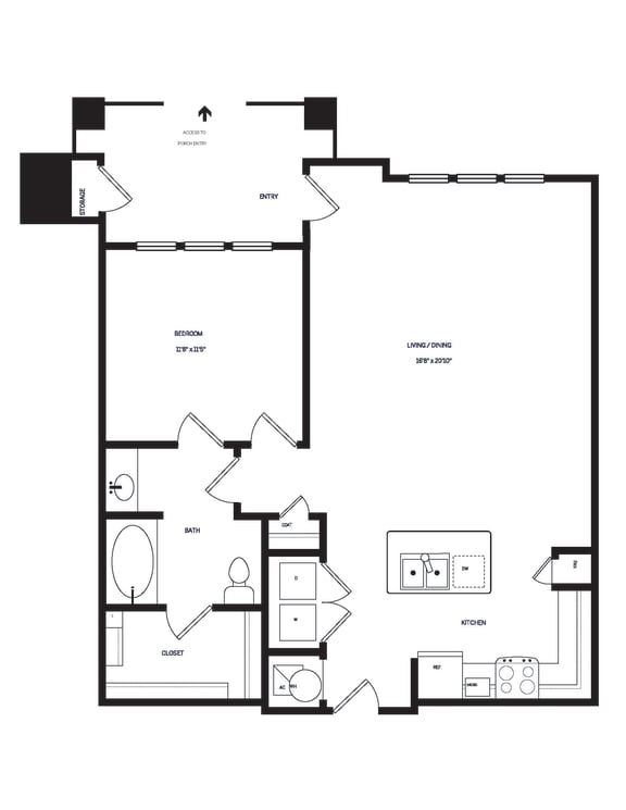 A3-1ST FLOOR Floor Plan at AVE Las Colinas, Irving, Texas