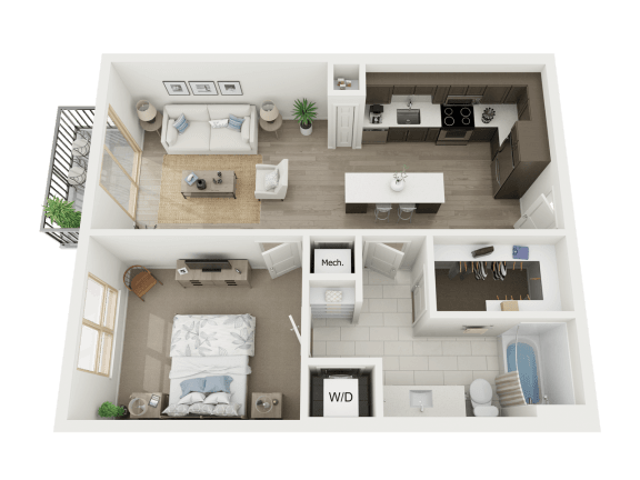 1 bd - a3 floor plan 1 Bd - a3 floorplanat AVE Austin North Lamar, Austin, 78752