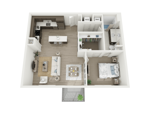 1 bd - a4 floor plan 1 Bd - a4 floorplan at AVE Austin North Lamar, Austin, Texas