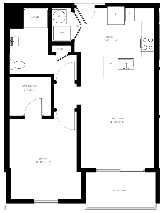 A6-712 SF Floor Plan at AVE Phoenix Terra, Arizona, 85003
