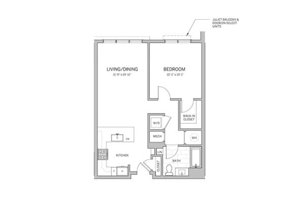 1 Bedroom - a6 Floor Plan at AVE Blue Bell, Blue Bell, Pennsylvania