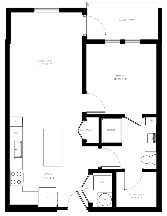 A7-712 SF Floor Plan at AVE Phoenix Terra, Phoenix, AZ, 85003