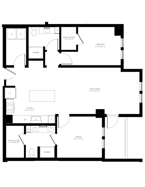B10-1160 SF Floor Plan at AVE Phoenix Terra, Phoenix, AZ