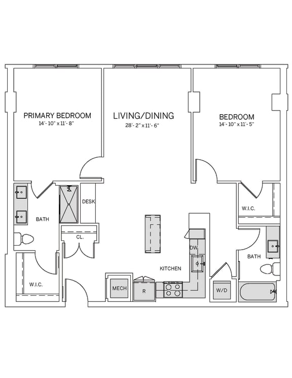 B16 C Floorplan at AVE Tampa Riverwalk, Florida