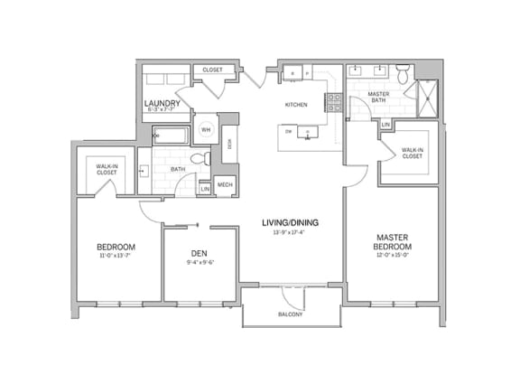 2 Bedroom - b19d Floor Plan at AVE Blue Bell, Blue Bell, Pennsylvania