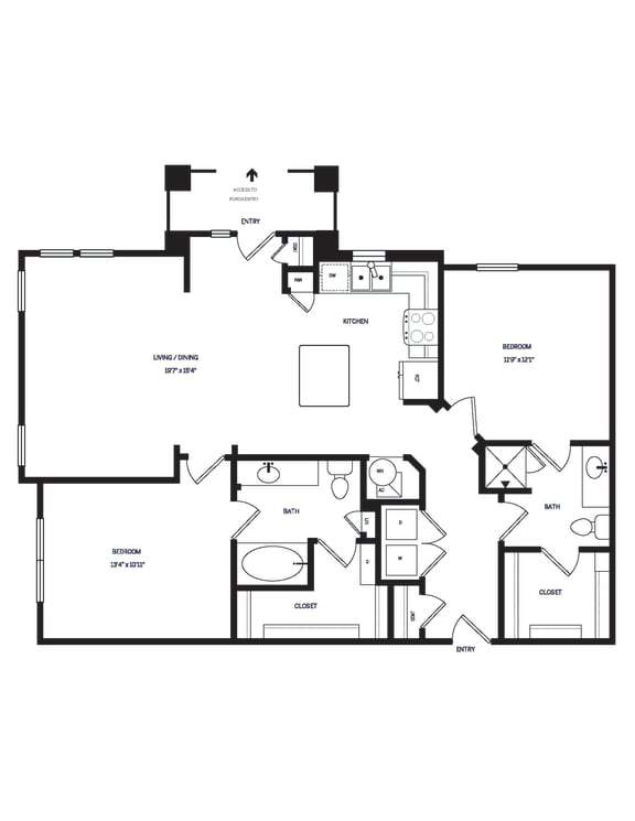 B2-1ST FLOOR Floor Plan B2-1ST FLOOR Floor Plan at AVE Las Colinas, Irving, TX, 75038