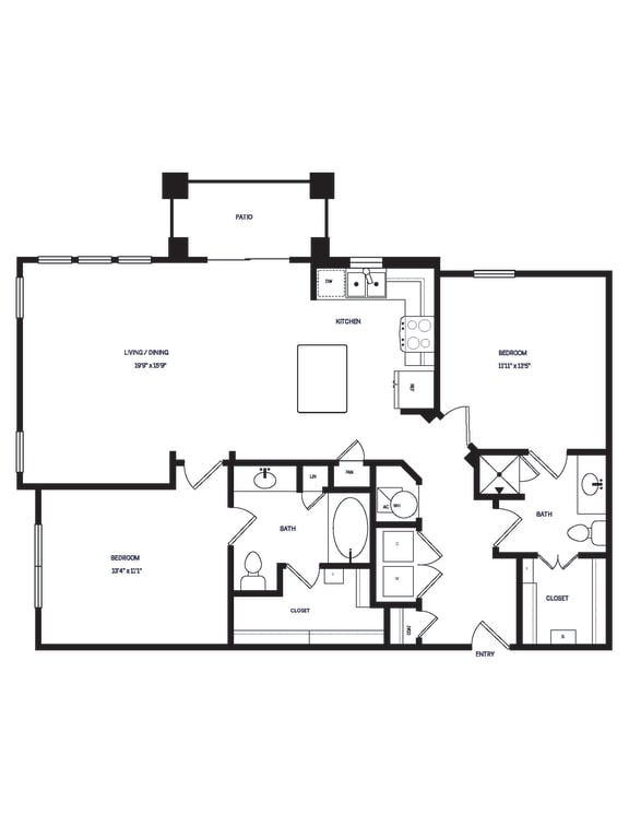 B2 Floor Plan B2 Floor Plan at AVE Las Colinas, Texas, 75038