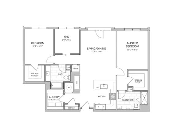 2 Bedroom - b20d Floor Plan at AVE Blue Bell, Blue Bell, 19422