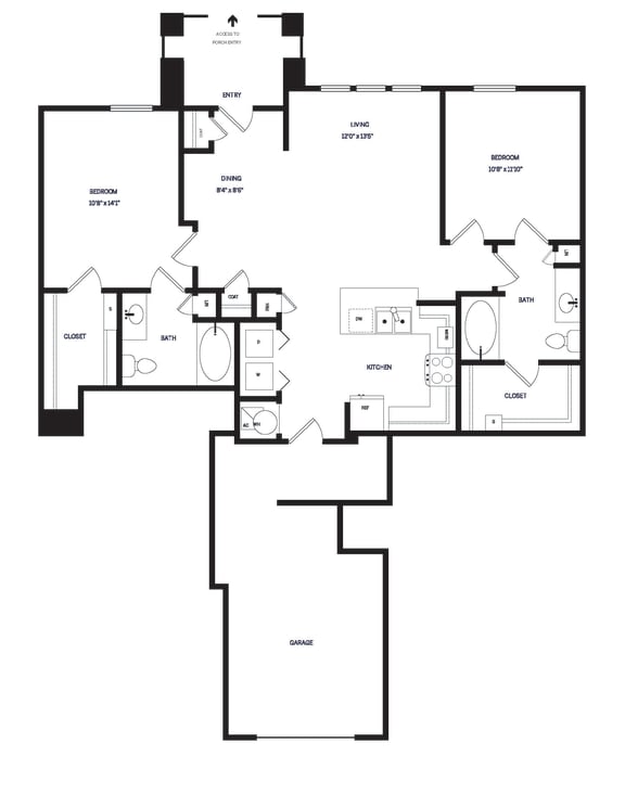 B3G 1ST FLOOR Floor Plan at AVE Las Colinas, Texas