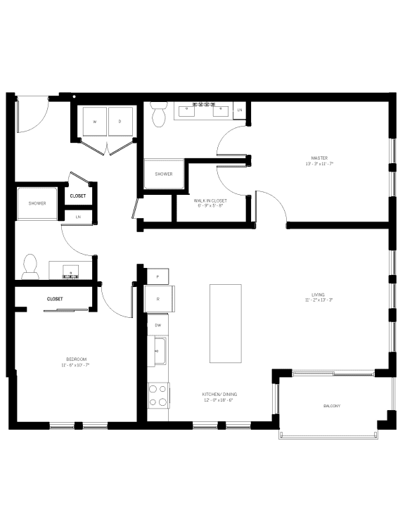 B5-1106 SF Floor Plan at AVE Phoenix Terra, Phoenix, 85003