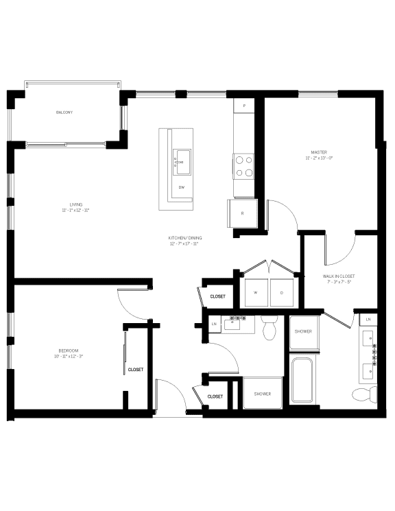 B7-1121 SF Floor Plan at AVE Phoenix Terra, Phoenix