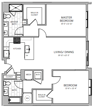 Floor Plan  a floor plan of a house with bedrooms and a living room