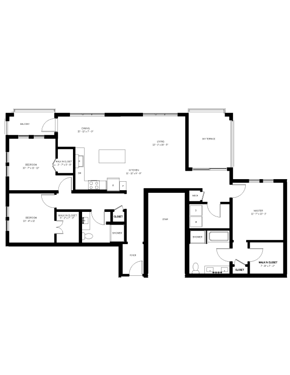 Floor Plan  C1-1599 SF Floor Plan at AVE Phoenix Terra, Phoenix, 85003
