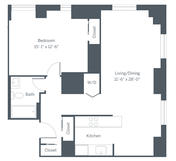 A6 Floor Plan at The Franklin Residences, Pennsylvania, 19107