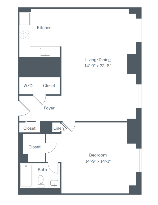 A7 Floor Plan at The Franklin Residences, Pennsylvania, 19107