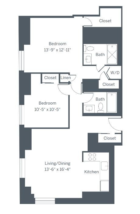 B3 Floor Plan at The Franklin Residences, Pennsylvania, 19107