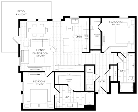 PVB16 Floor Plan at AVE Paradise Valley, Phoenix, AZ 85032