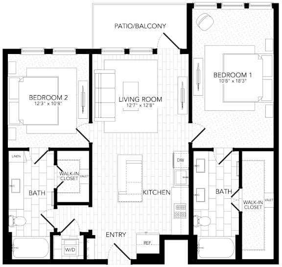 PVB2 Floor Plan PVB2 Floor Plan at AVE Paradise Valley, Phoenix, AZ 85032