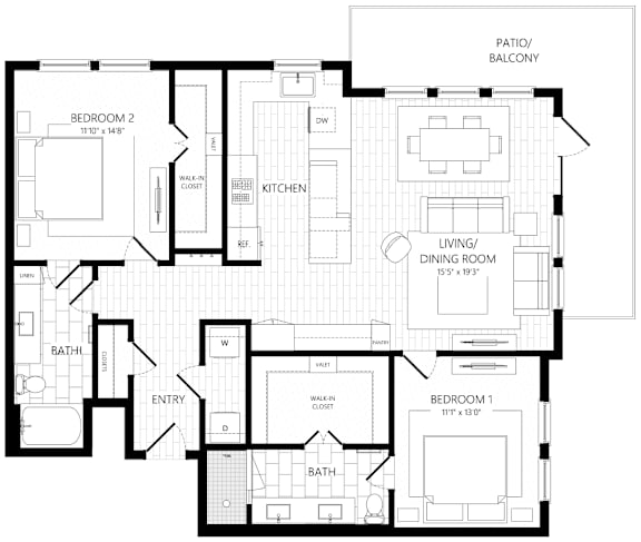 PVB20 Floor Plan at AVE Paradise Valley, Arizona, 85032