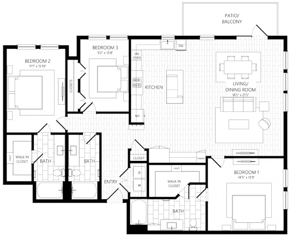 PVC2 Floor Plan at AVE Paradise Valley, Arizona