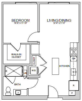 A6 Floor Plan at AVE Santa Clara, Santa Clara, CA 95054