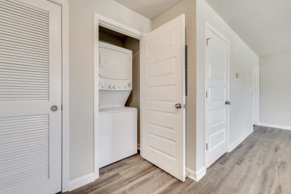 Washer/dryer set in closet at MacArthur Park, Augusta, GA, 30909
