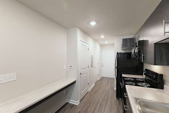 Kitchen interior at The Vista Apartments &amp; Townhomes, Warrenville, SC, 29851