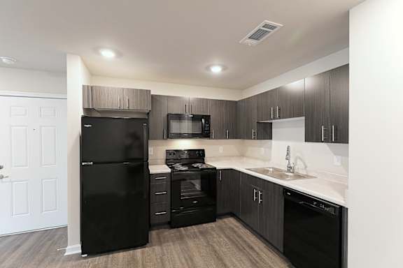 Kitchen cabinets at The Vista Apartments &amp; Townhomes, Warrenville