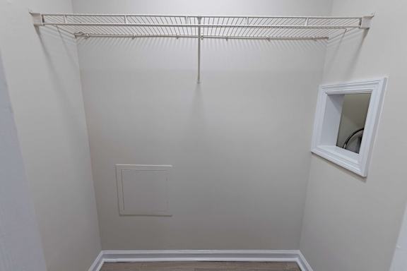 Spacious airy closet with shelf storage at Sanctuary Apartments and Townhomes, Georgia