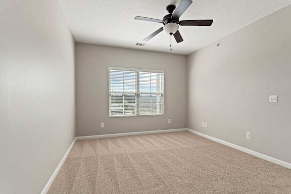 Spacious grey room with fan window light at The Vista Apartments &amp; Townhomes, Warrenville, 29851