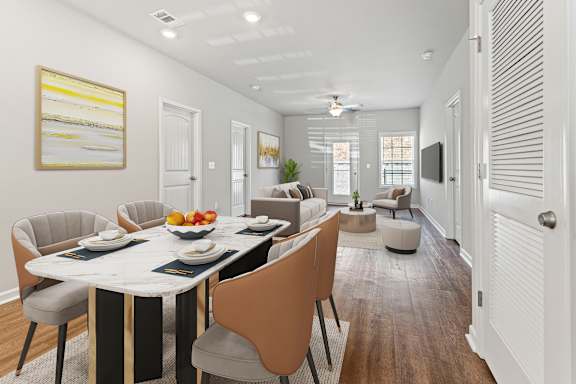 White long dining table at The Vista Apartments &amp; Townhomes, Warrenville