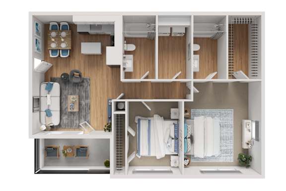 2 Bed 2 Bath Floorplan E at Sterlington, Grovetown, 30813