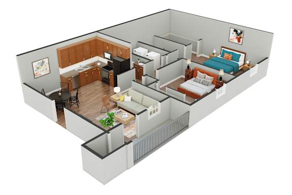 Bluebird Floor Plan Bluebird Floor Plan at The Vista Apartments & Townhomes, Warrenville, SC