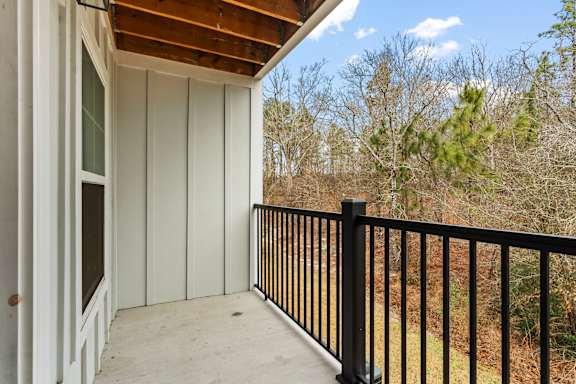 Black railing in balcony at The Vista Apartments &amp; Townhomes, Warrenville, SC