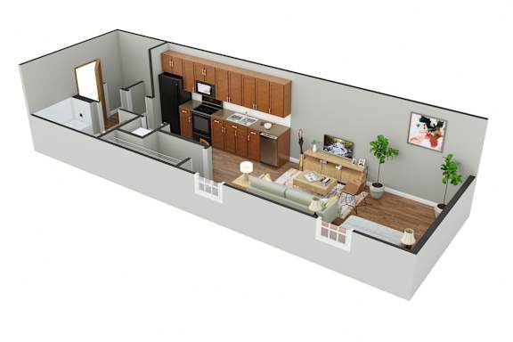 Floor Plan  Hummingbird Floor Plan at The Vista Apartments &amp; Townhomes, Warrenville, South Carolina