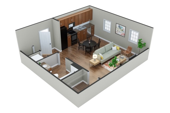 Integrity Studio Floor Plan  at MacArthur Park, Augusta Georgia