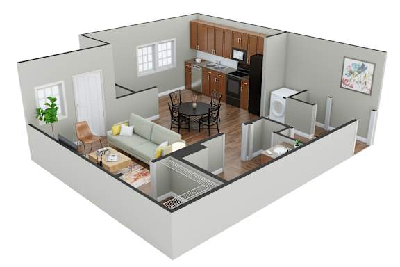 Floor Plan  Oriole Floor Plan at The Vista Apartments &amp; Townhomes, South Carolina, 29851