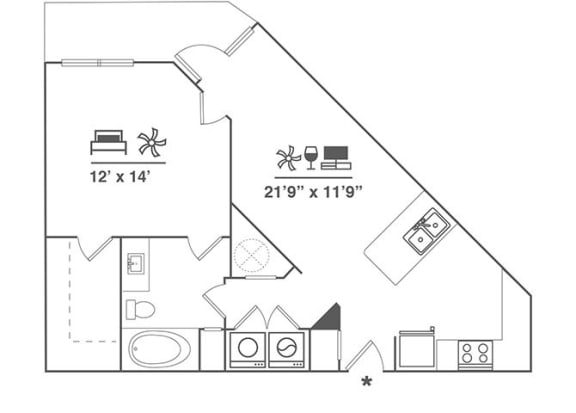 A3C Floor Plan A3C Floor Plan at Cue Luxury Apartments, Texas