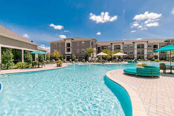 Relaxing Pool at Cue Luxury Apartments, Cypress, 77433