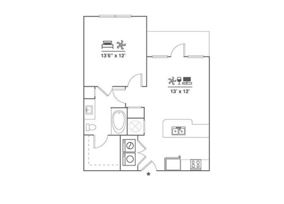 A1 Floor Plan at Cue Luxury Apartments, Cypress, TX, 77433