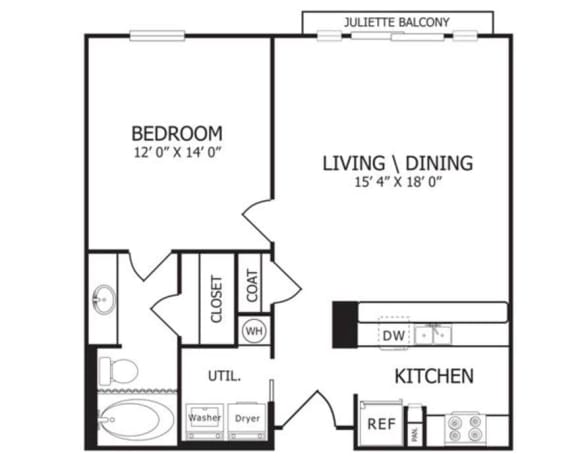 The Jackson Floor Plan at The Maywood, Oklahoma City, OK, 73104