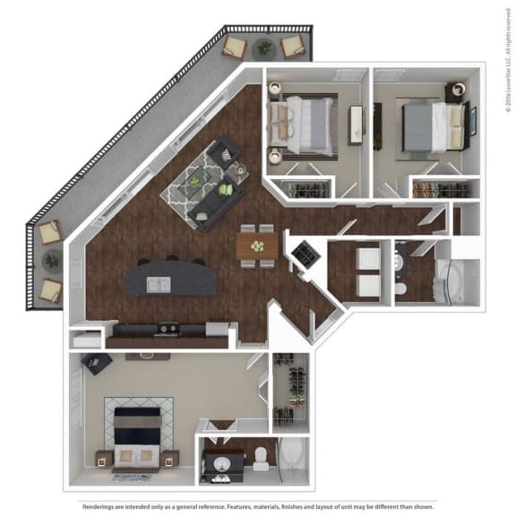 Floor Plan  The Mozart Floor Plan at The Maywood, Oklahoma City