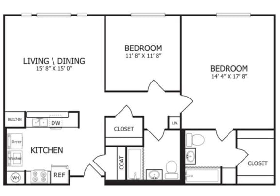 The Rose Floor Plan at The Maywood, Oklahoma City, Oklahoma