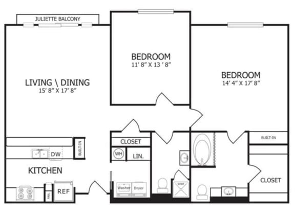 Floor Plan  The Simmons Floor Plan at The Maywood, Oklahoma City