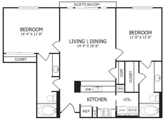 The Turner Floor Plan at The Maywood, Oklahoma City, OK, 73104