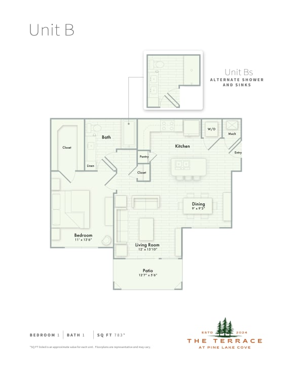 Unit B apartment floor plan