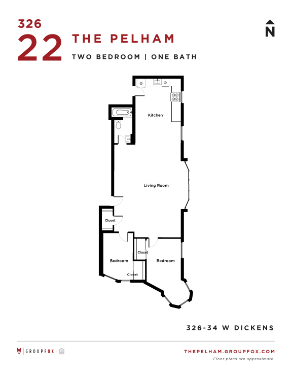 The Pelham Two Bedroom Floor Plan